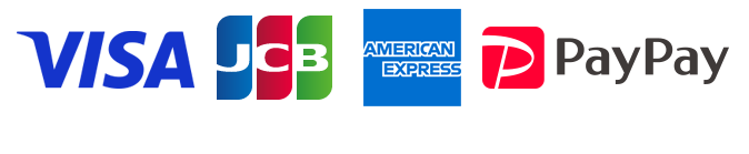 VISA・JCB・AMEX・PAYPAY 各種カード取り扱いしております。